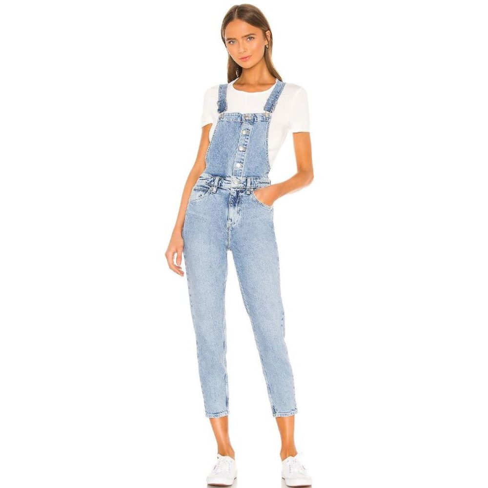Free People Light Blue Denim Overalls